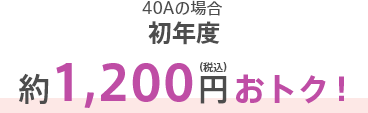 40Aの場合初年度約1,200円（税込）おトク！