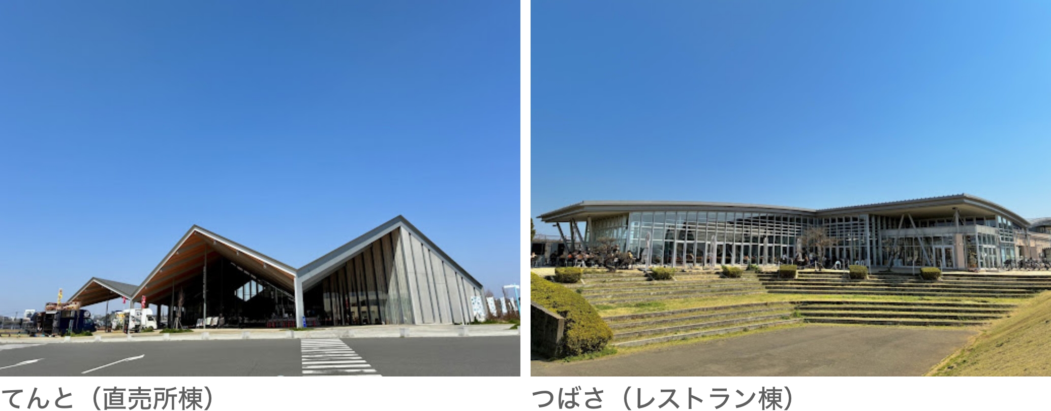 てんと（直売所棟）とつばさ（レストラン棟）