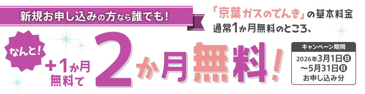 「京葉ガスのでんき」基本料金2か月無料