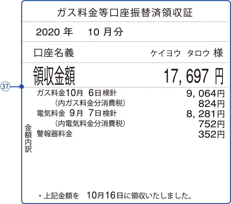 検針票（ガスご使用量のお知らせ）の見方